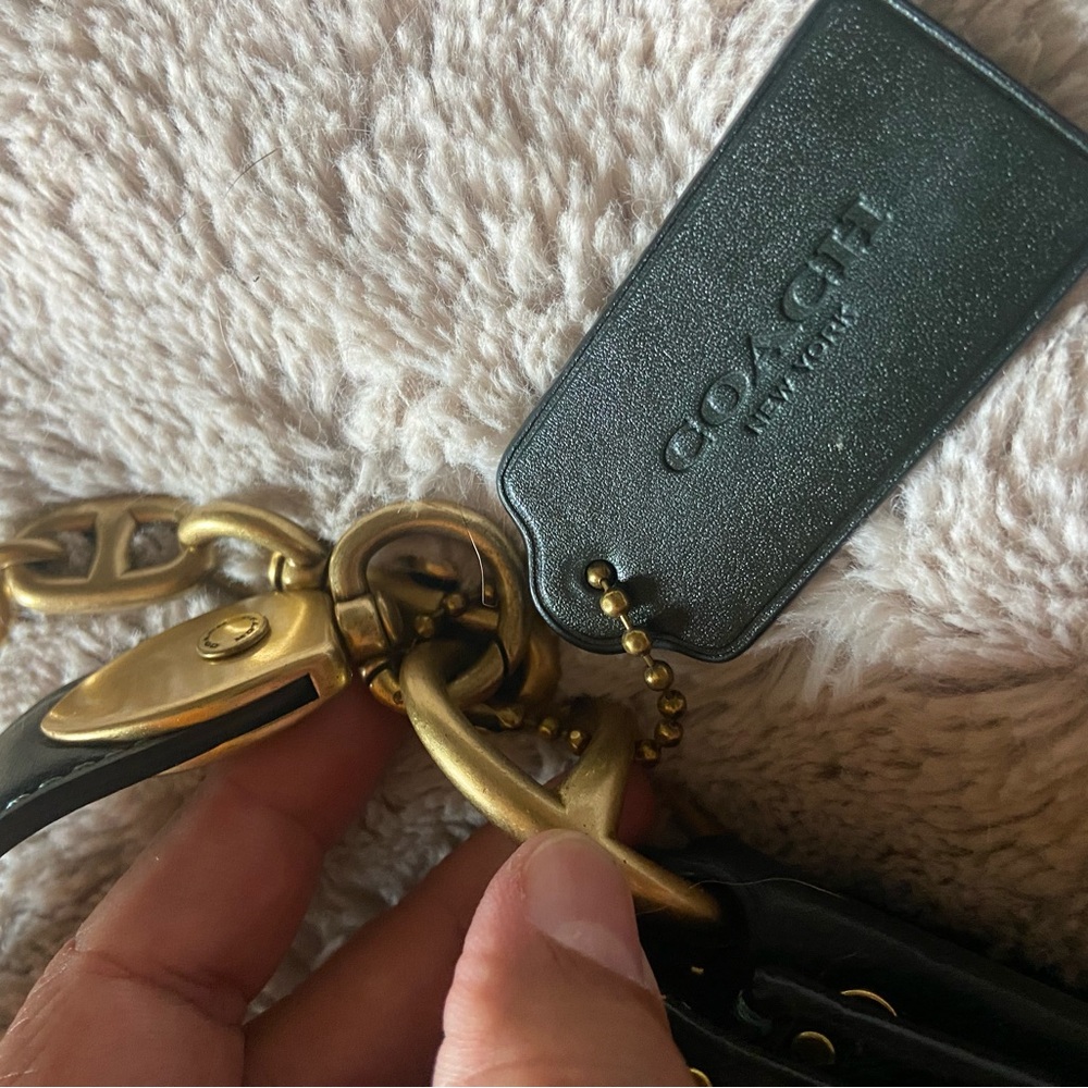 Coach Hunter Green and Brass Shoulder Bag with Chain - Picture 9 of 11